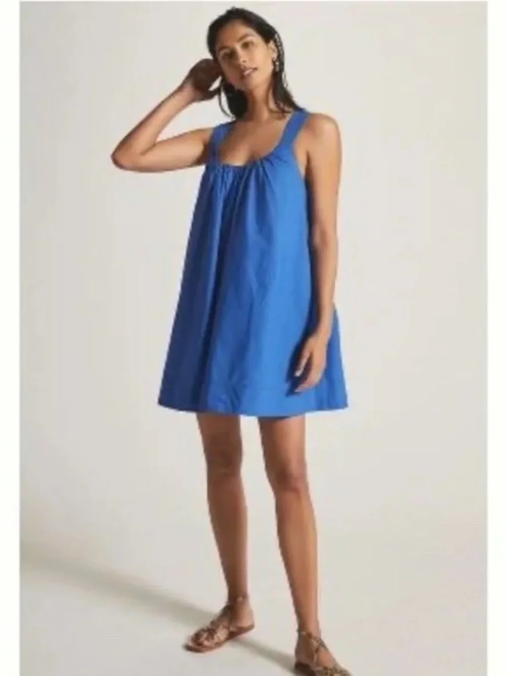 NWT Maeve by Anthropologie Cobalt Blue Pullover Crossback Mini Dress Small - Picture 2 of 9